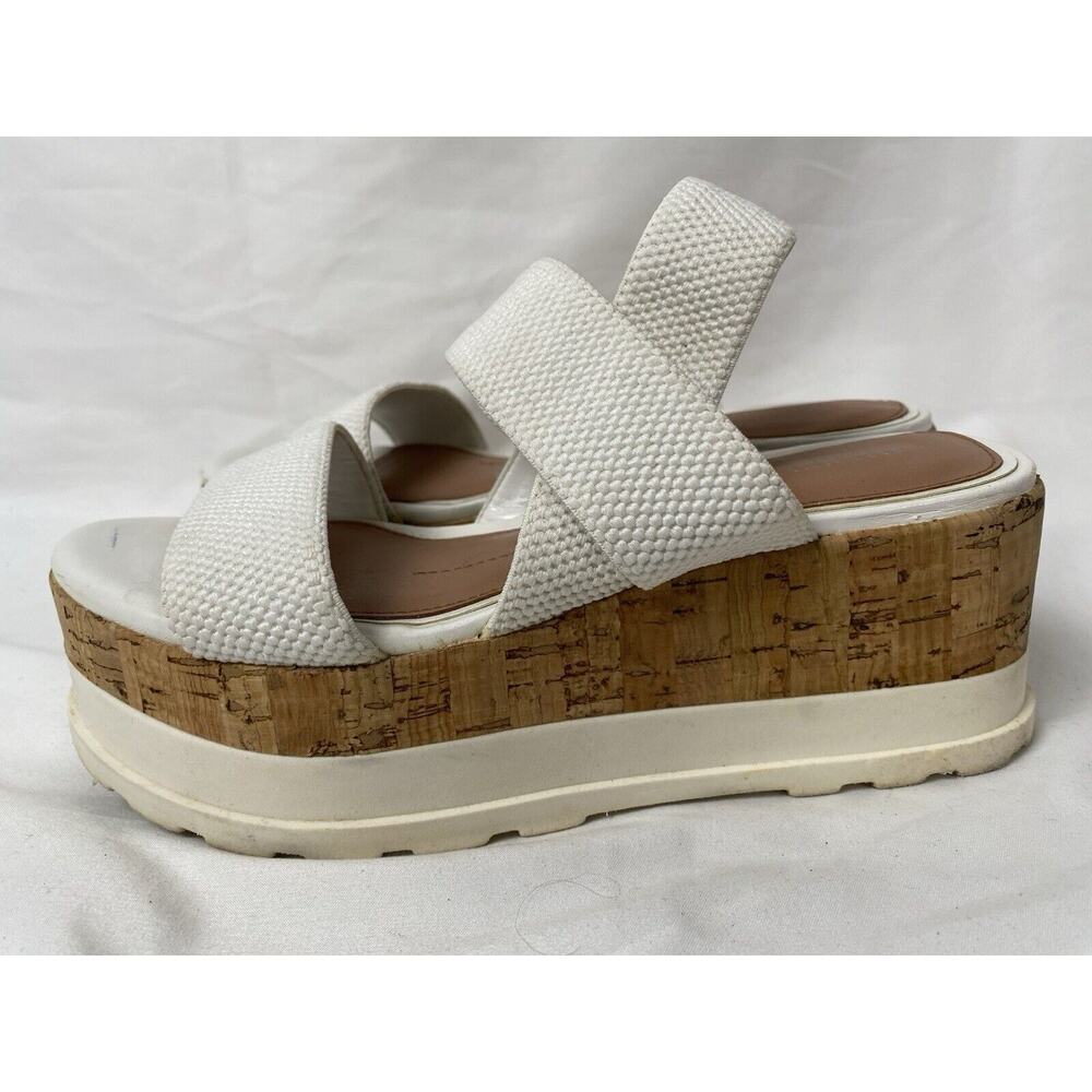 Gianni Bini Briarre Platform Wedge White Cork Sandals Womens Size 6M
